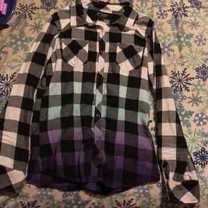 Fox ombré flannel size large